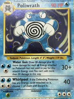 POLIWRATH Pokemon Card - Nintendo - Base Set 2 - 15/130 - HOLO - NM (A) - Image 5