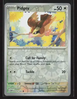 Pidgey #016/165 SV: Scarlet & Violet 151 Reverse Holo Pokemon TCG NM/M - Image 1