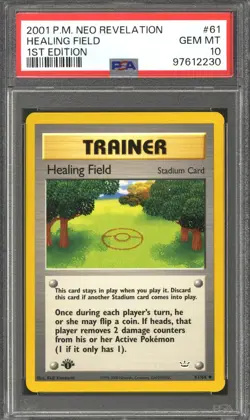 Pokemon Neo Revelation 1st Edition Healing Field 61/64 PSA 10 GEM MINT - Image 1