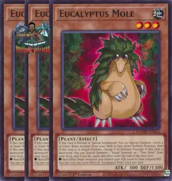Yugioh! 3x Eucalyptus Mole MZMU-EN021 Rare 1st Ed NM - Image 1