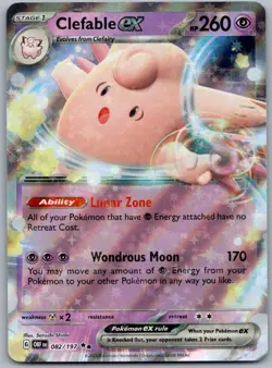 Clefable EX 082/197 Holo Double Rare S&V Obsidian Flames Pokemon Card NM - Image 1
