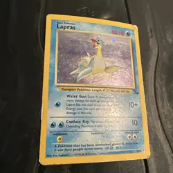 Pokemon TCG Lapras Fossil Holo Card 10/62 WOTC Vintage - Image 1
