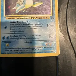 Pokemon TCG Lapras Fossil Holo Card 10/62 WOTC Vintage - Image 3