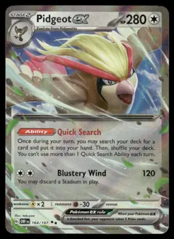 Pokemon Cards Pidgeot ex 164/197 Obsidian Flames Double Rare NM - Image 1