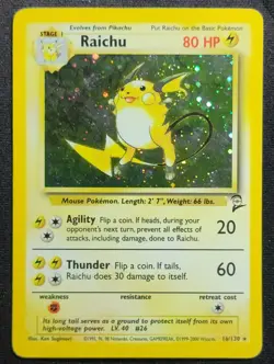 Raichu - 16/130 - Base Set 2- Holo Rare Pokemon Card - LP - Wotc - Vintage - Image 1
