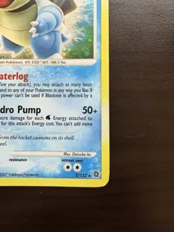 Blastoise Lv.52 2/132 Holo Secret Wonders 2007 Pokemon Card LP - Image 5