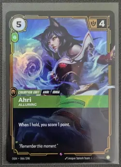 Riftbound League Of Legends Origins Foil Card OGN 066 Ahri - Image 1