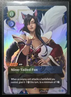 Riftbound League Of Legends Origins Foil Card OGN 255 Ahri Nine-tailed Fox - Image 1