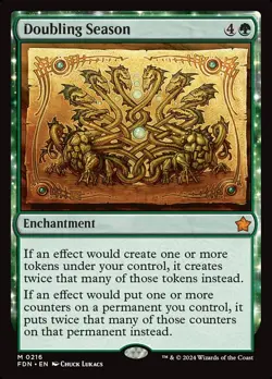 MTG Magic 1 x Doubling Season #216 x 1 - FDN - JAPANESE - Image 2