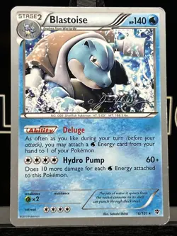 Blastoise World Championship 2015 Pokemon TCG 16/101 Rare Signed Regular - Image 3