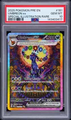 2025 POKEMON PRE EN-PRISMATIC EVOLUTIONS #161 UMBREON EX PSA 10 - Image 1
