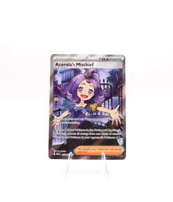 Pokemon TCG Acerola’s Mischeif Holo Ultra Rare Full Art NM/M Trainer Card - Image 1