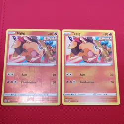 023/163 Tepig Reverse Holo Set Pair Battle Styles Pokemon TCG Cards Bundle swsh - Image 1