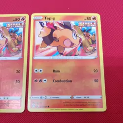 023/163 Tepig Reverse Holo Set Pair Battle Styles Pokemon TCG Cards Bundle swsh - Image 3