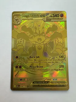 🔥 Pokemon TCG Mega Lucario EX 188/132 Mega Evolution Gold Hyper Rare Card NM 🔥 - Image 1