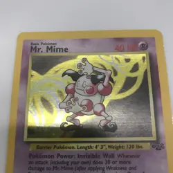 Pokemon Card Mr. Mime 6/64 Holo Foil Used/Played - Please see description! - Image 3