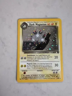 POKEMON TEAM ROCKET 11/82 DARK MAGNETON HOLO Card Swirl Very Nice - Image 1
