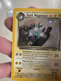 POKEMON TEAM ROCKET 11/82 DARK MAGNETON HOLO Card Swirl Very Nice - Image 3