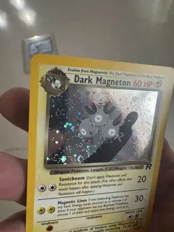 POKEMON TEAM ROCKET 11/82 DARK MAGNETON HOLO Card Swirl Very Nice - Image 4
