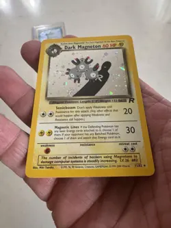 POKEMON TEAM ROCKET 11/82 DARK MAGNETON HOLO Card Swirl Very Nice - Image 5