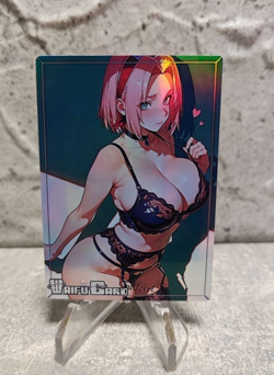 Sakura Trading Card Waifu Goddess Story Anime Girl holo Karte Manga Full Art - Image 1