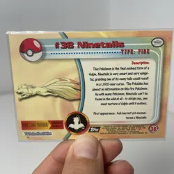 Ninetails (Ninetales) #38 Pokemon Topps Series 1 Card (Black Label)MP - Image 2