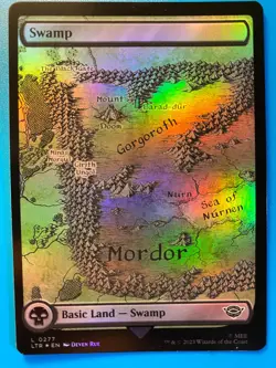 MTG 1x FOIL FULL ART Swamp 277 Universes Lord of the Rings Magic Gathering x1 NM - Image 1