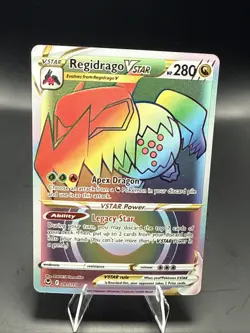 Pokemon Regidrago VSTAR 201/195 Silver Tempest Rainbow Secret Rare Holo NM - Image 2
