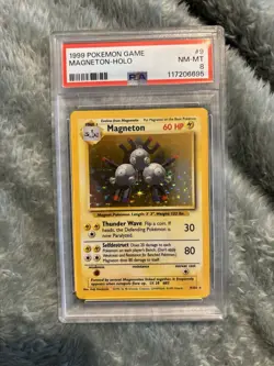 Pokemon 1999 Base Set Magneton Holo Rare PSA 8 9/102 English - Image 1