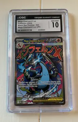 Mega Charizard X ex 023 Me: Mega Evolution Promo Holo Pokemon CGC: 10 - Image 1