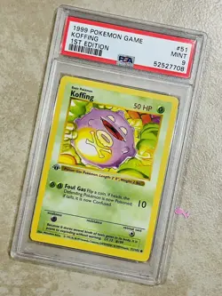 PSA 9 Koffing 1999 Pokemon Base 1st Edition Shadowless 51/102 Common New Slab - Image 1