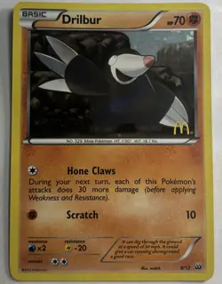Pokemon McDonalds Promo, Drilbur, 8/12, Holo, LP - Image 1
