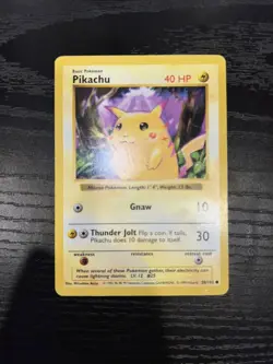 DMG Pikachu (Red Cheeks) 058/102 Base Set (Shadowless) Regular Pokemon TCG WOTC - Image 1