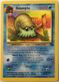 POKEMON OMANYTE 52/62 FOSSIL COMMON NEAR MINT - Image 1