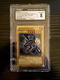 Yu-Gi-Oh! North American English Red-Eyes B. Dragon SDJ-001 2003 CGC 8 - Image 1