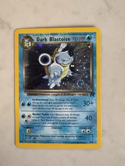 Pokemon Team Rocket Dark Blastoise Holo Rare Card 3/82 LP Nice Swirl - Image 1