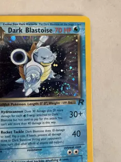 Pokemon Team Rocket Dark Blastoise Holo Rare Card 3/82 LP Nice Swirl - Image 2