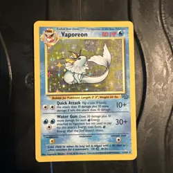 Pokemon TCG Vaporeon Holo Card Jungle 12/64 WOTC 1999 #1 - Image 1