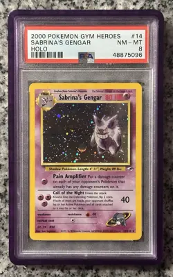 Pokemon TCG Sabrina's Gengar Holo Gym Challenge Card 14/132 Rare PSA 8 - Image 1
