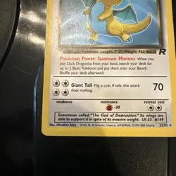 Pokemon TCG Dark Dragonite Card 22/82 Unlimited Non-Holo, Team Rocket Series - Image 2