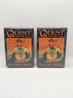 Vintage: 2x Sealed Quest For The Grail 56 Card Deck Stone Ring Games - Image 2