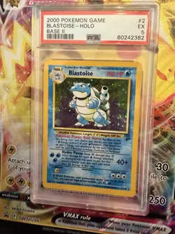 Pokemon TCG Blastoise Holo Unlimited Rare Card 2/130 Base Set PSA 5 - Image 3