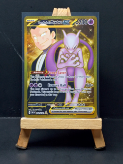 Pokemon TCG Destined Rivals Team Rocket’s Mewtwo Ex Gold Hyper Rare 240/182 - Image 1