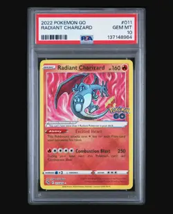 2022 Pokemon Go Radiant Charizard Holo Rare PSA 10 Gem Mint #011 - Image 1