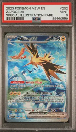 2023 POKEMON MEW EN-151 #202 ZAPDOS EX SPECIAL ILLUSTRATION RARE - PSA 9 - Image 1