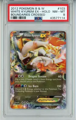 POKEMON BOUDARIES CROSSED WHITE KYUREM EX #103 HOLO FOIL PSA 8 NM-MT #43577114 - Image 1