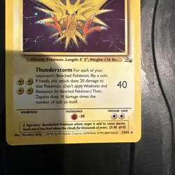 Zapdos 15/62 Fossil Holo pokemon 1999 wizards - Image 3