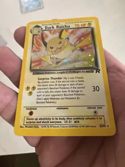 Dark Raichu 83/82 Team Rocket Holo Pokemon Rare LP Very Nice - Image 4