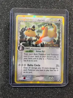 Pokemon, Ampharos, Delta Species EX Dragon Frontiers 1/101, R Holo, STAMPED, MP - Image 1
