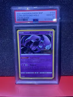 Pokemon Galarian Articuno SWSH123 SWSH Promo Prerelease Holo PSA 10 English - Image 1